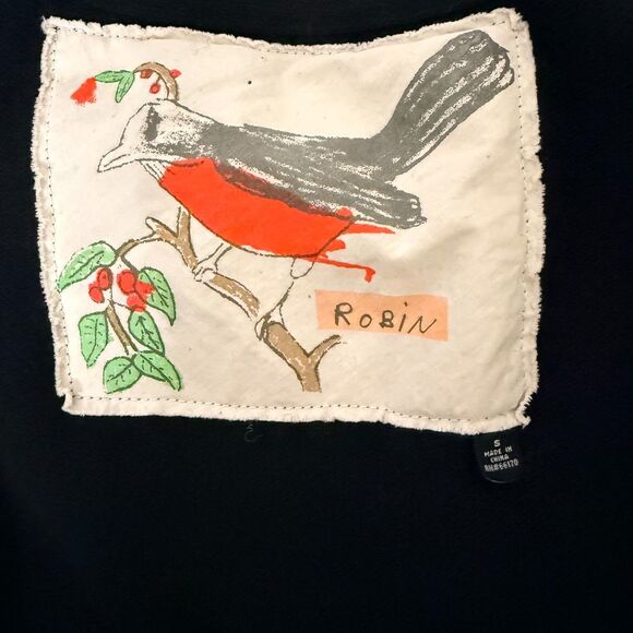 Anthropologie Black Wool Twist Wrap Cardigan S Robin Origami Criss Cross Sweater - Picture 7 of 10